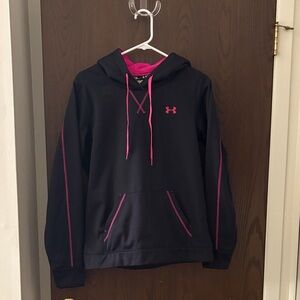 Never Worn Under Armour Black and Pink Hoodie